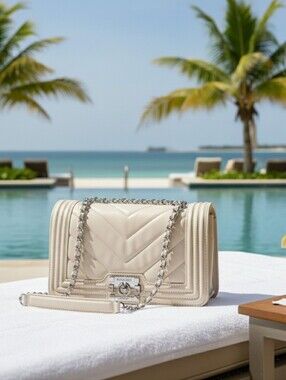 Badgley Mischka Quilted Chain-Handle/Strap Shoulder Bag